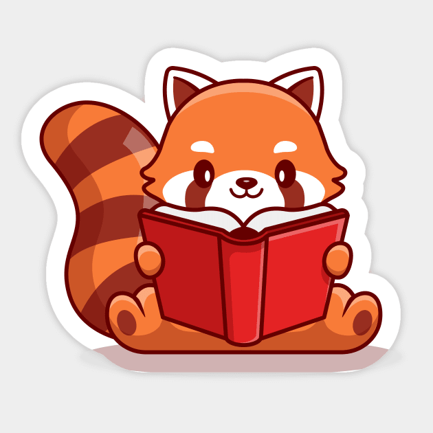 Cute Red Panda Reading Book Sticker by Catalyst Labs